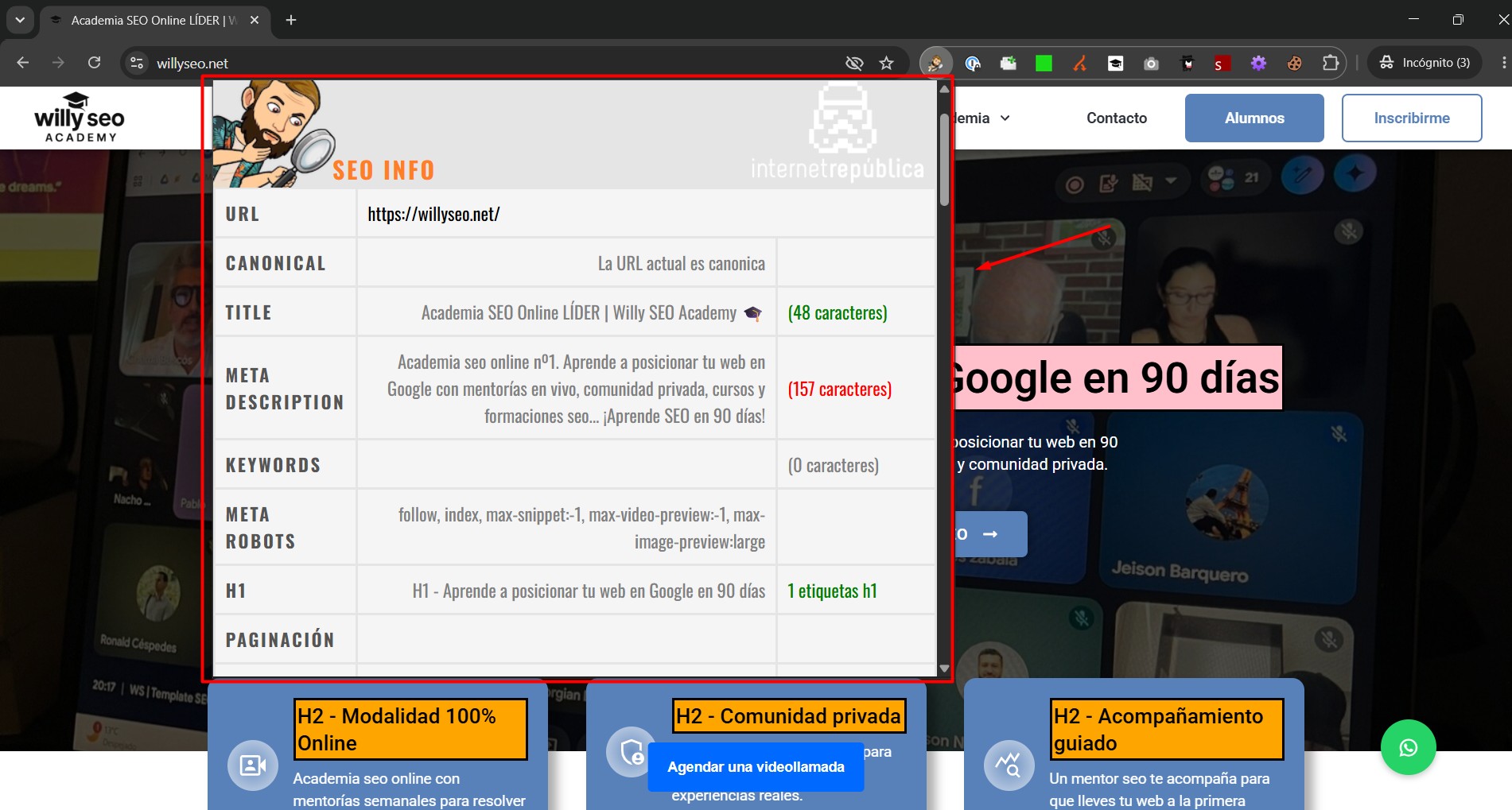 auditoria seo - extension seo